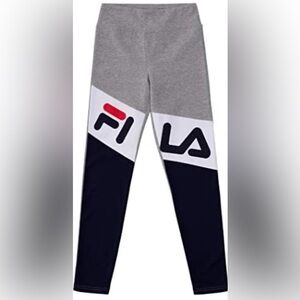 Fila Kids' Colorblock Leggings - Gray, Black, and White
